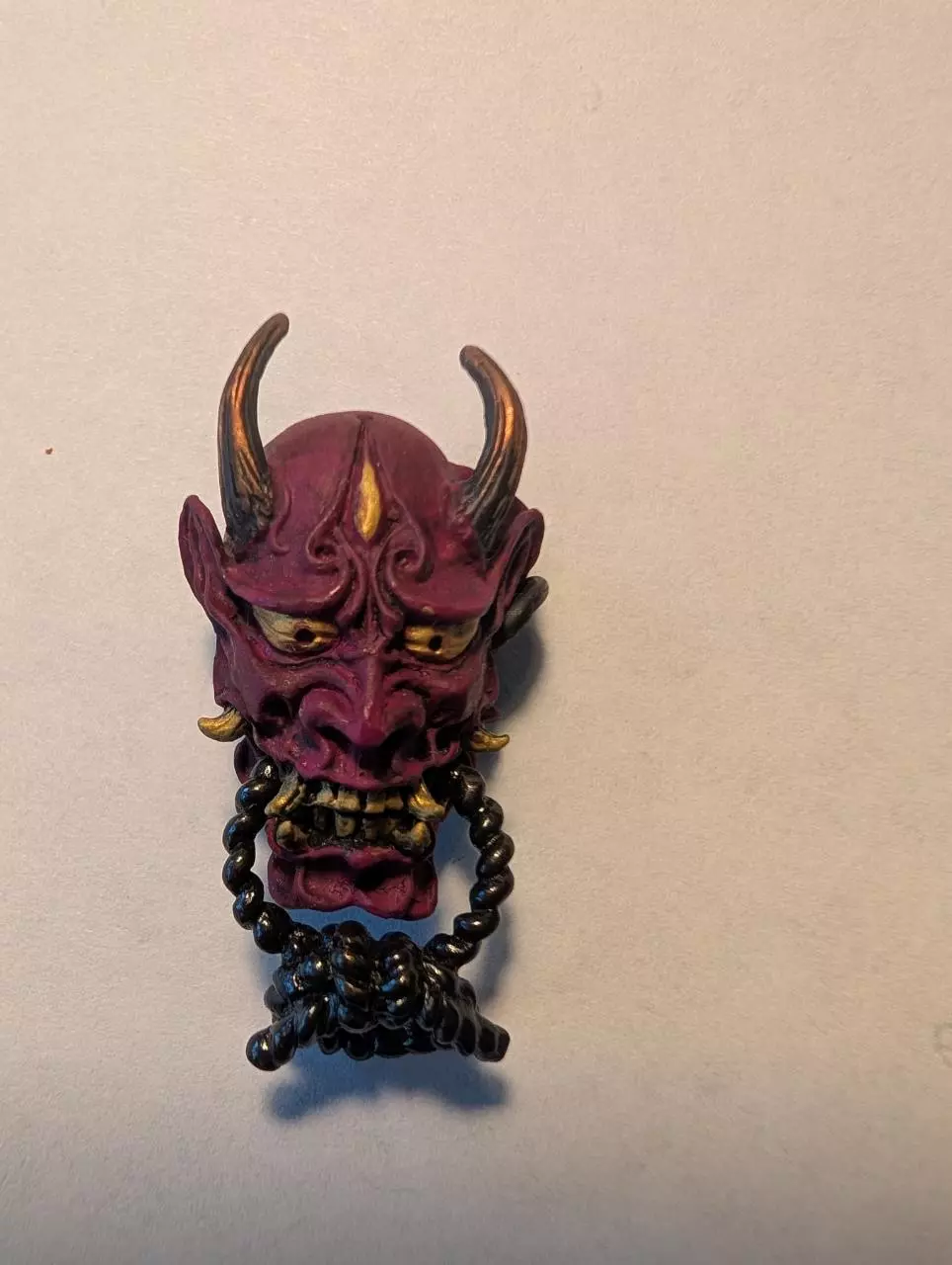 Oni pendant for custom made necklace, bracelet, or keychain. thumbnail