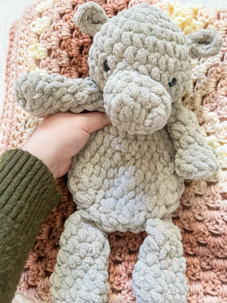 Crochet hippo lovey thumbnail