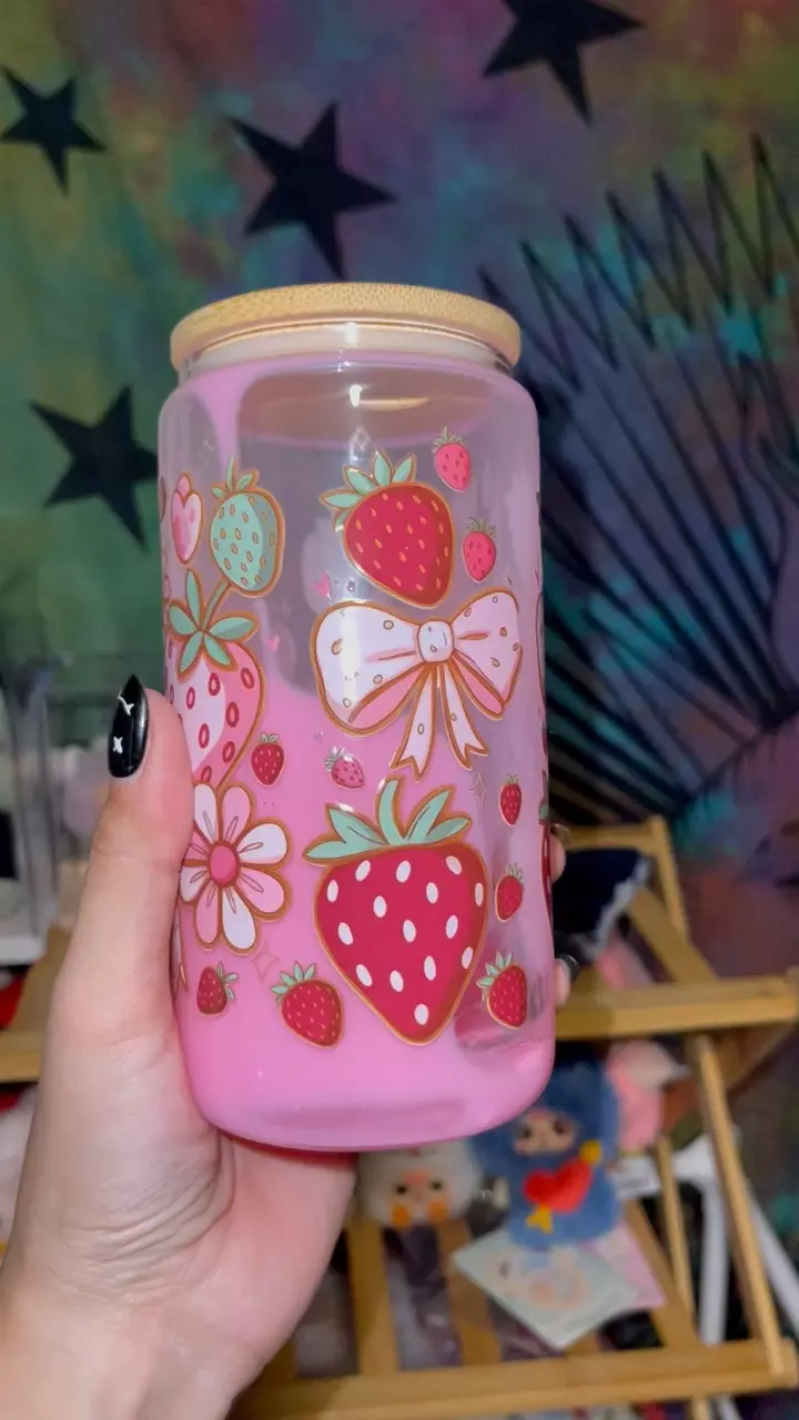 16 oz glass milk shake snow globe tumbler thumbnail