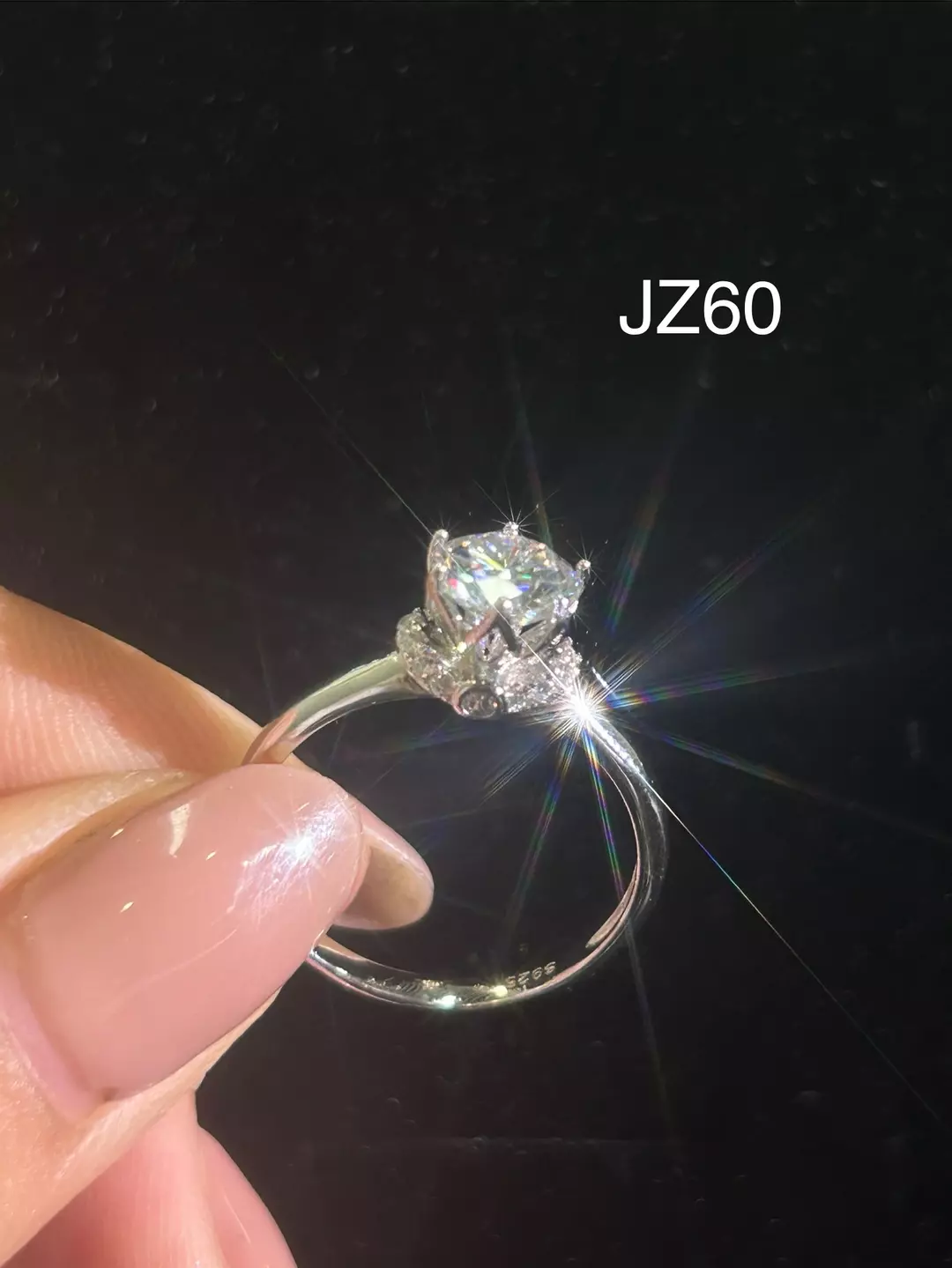 JZ60 1.5CT Sterling Silver S925 Moissanite Diamond size 6 thumbnail
