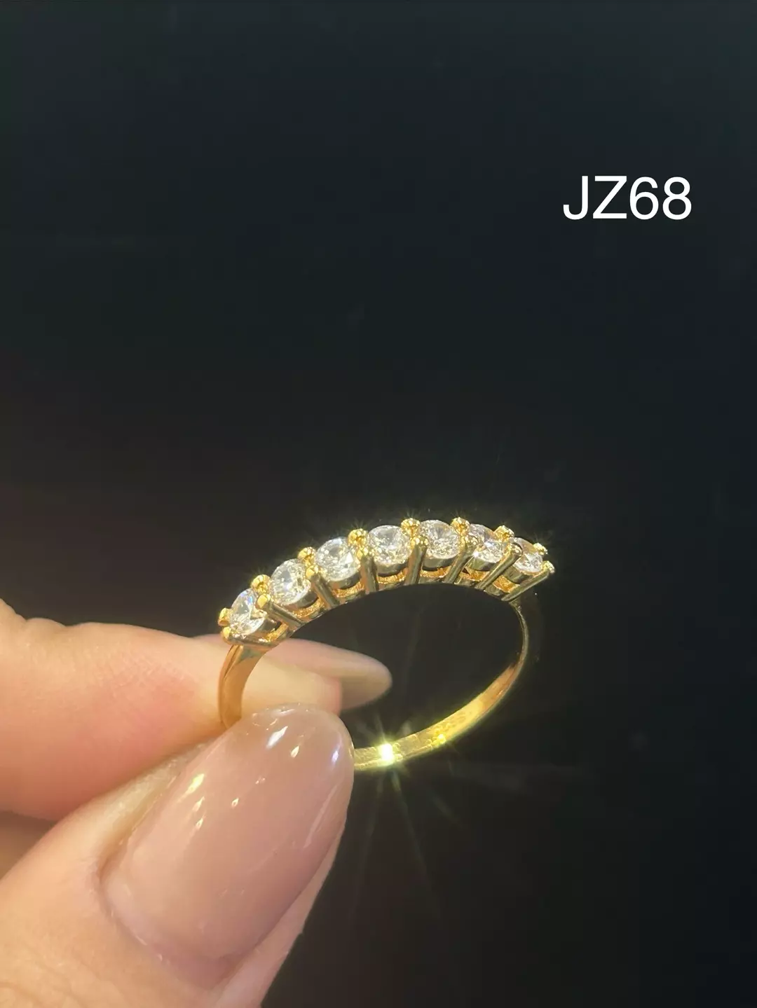 JZ68 Sterling Silver S925 Moissanite Diamond Size 9 thumbnail