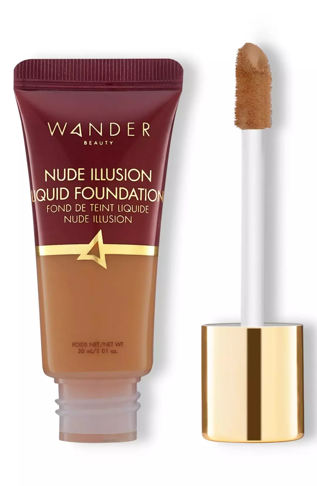 Wander Beauty Nude Illusion Liquid Foundation - Medium to Full Coverage Foundation with Niacinamide & Lotus Extract - Natural Skin Finish - Blurs  Con thumbnail