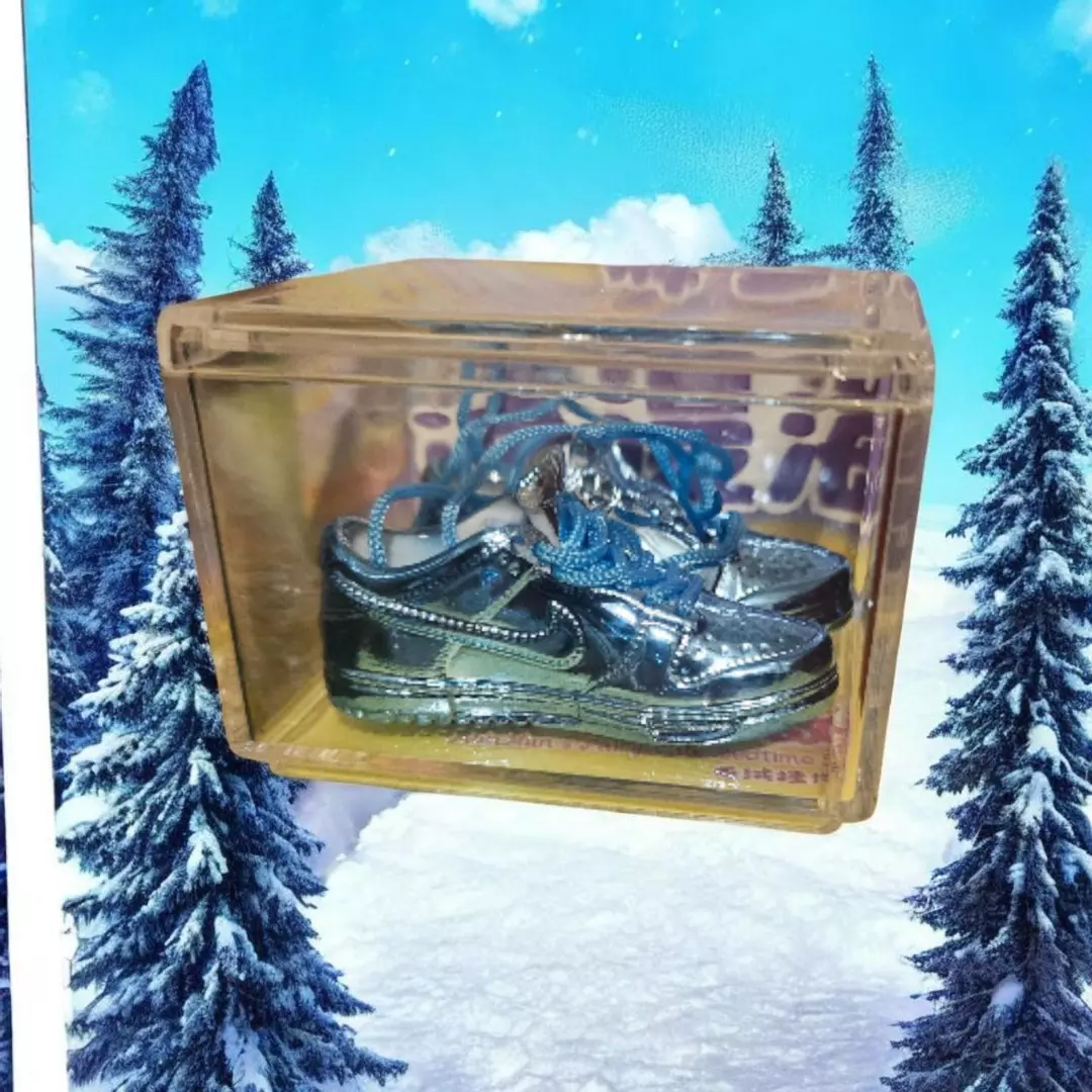 Chrome blue Nike labubu shoes thumbnail