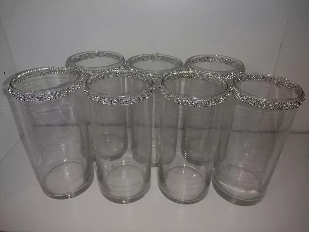 Glass Vase with Jewel Rim thumbnail