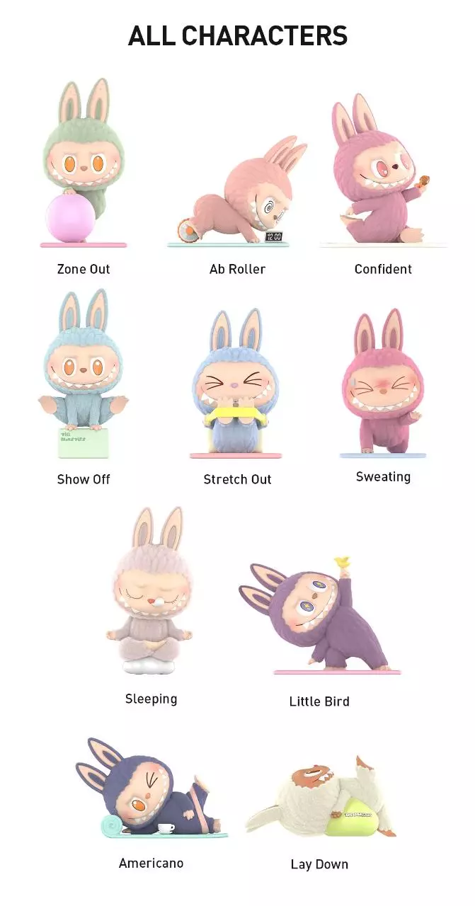 POP MART Labubu – Lazy Yoga Series Blind Box Flocked Edition 100% Authentic thumbnail