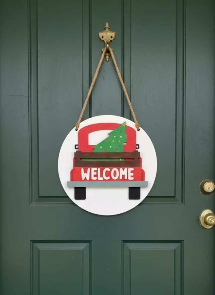 Red Truck Interchangeable Door Hanger/sign thumbnail