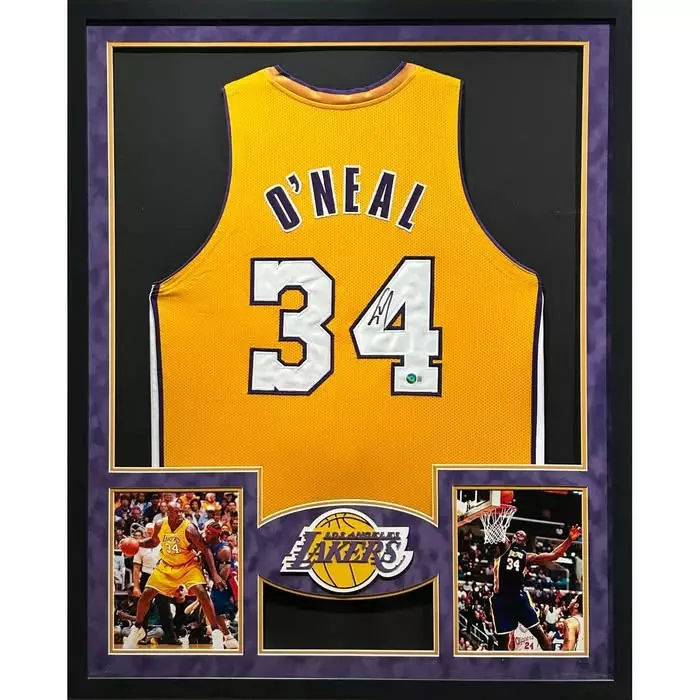Shaquille O'Neal Signed Custom Framed Jersey Display (Beckett) 35 x 43 thumbnail