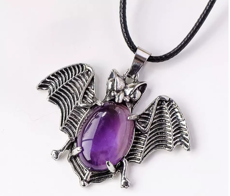 Natural Crystal & Agate Bat Pendant -QT2511A52 thumbnail