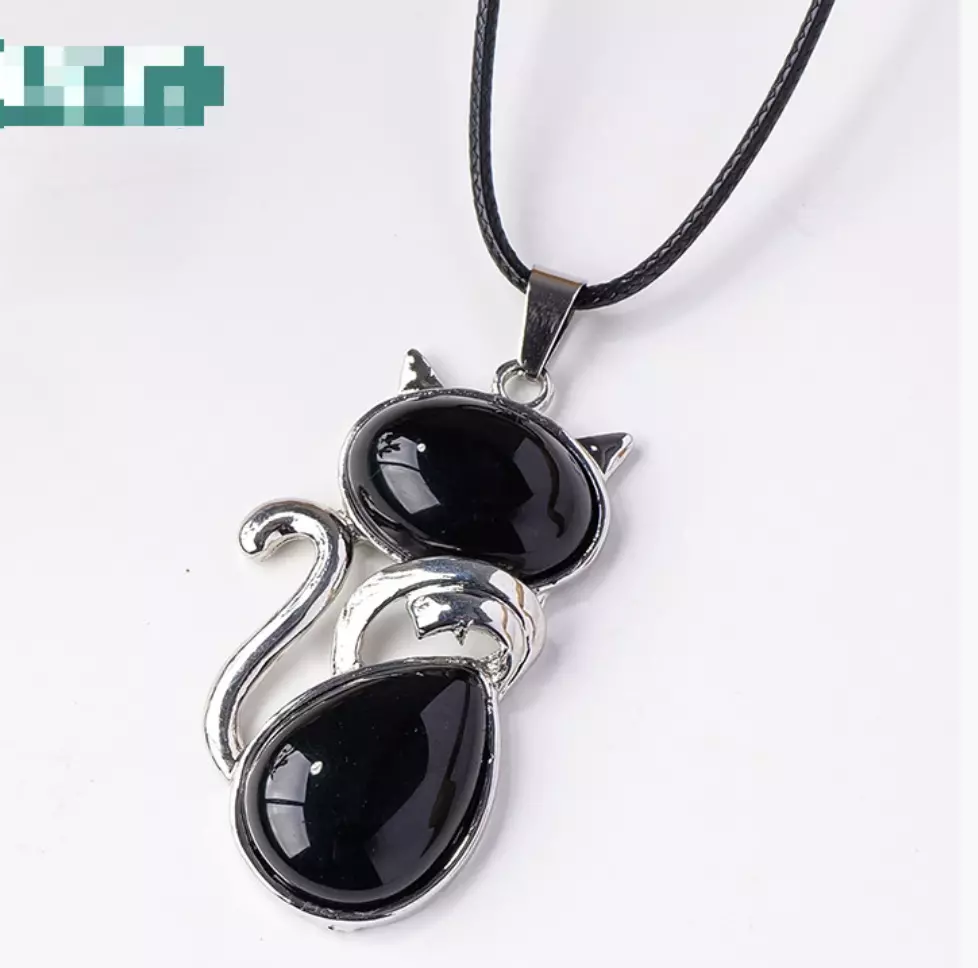 Natural Crystal Cat Pendant -QT2511A58 thumbnail