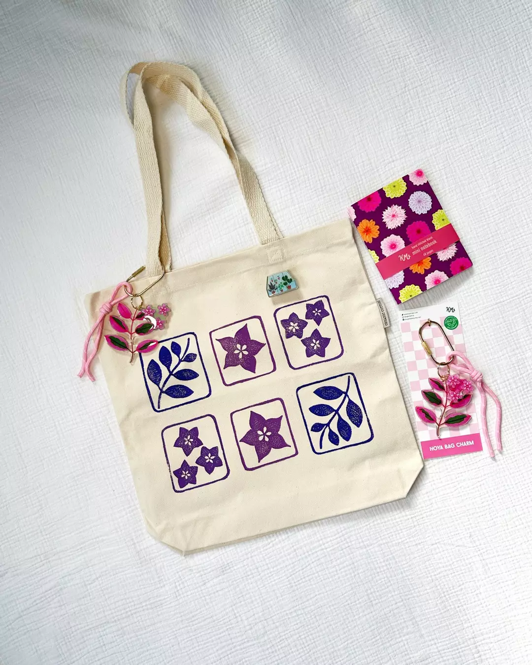 Hand Printed Linocut Tote Bag thumbnail