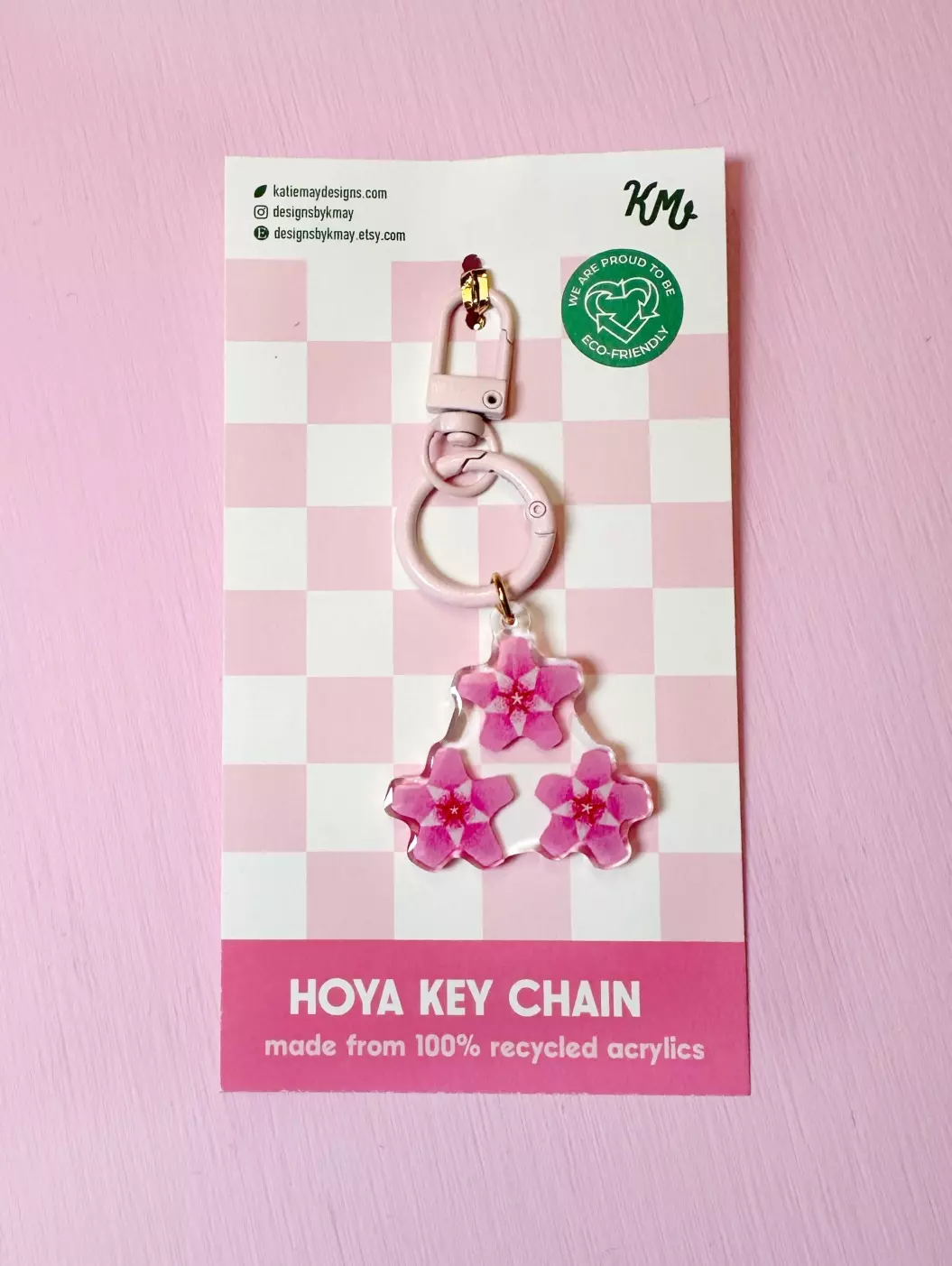 Pink Hoya Flower Keychain thumbnail