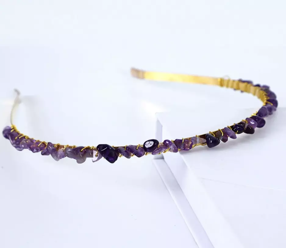 Natural Crystal Chip Crown Headband -QT2511A63 thumbnail