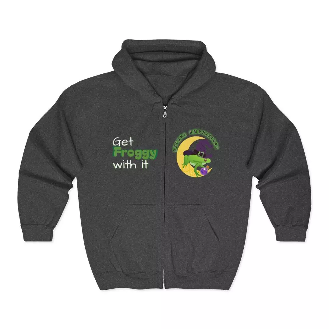 Get froggy with it Arcane Amphibians zip up hoodie thumbnail