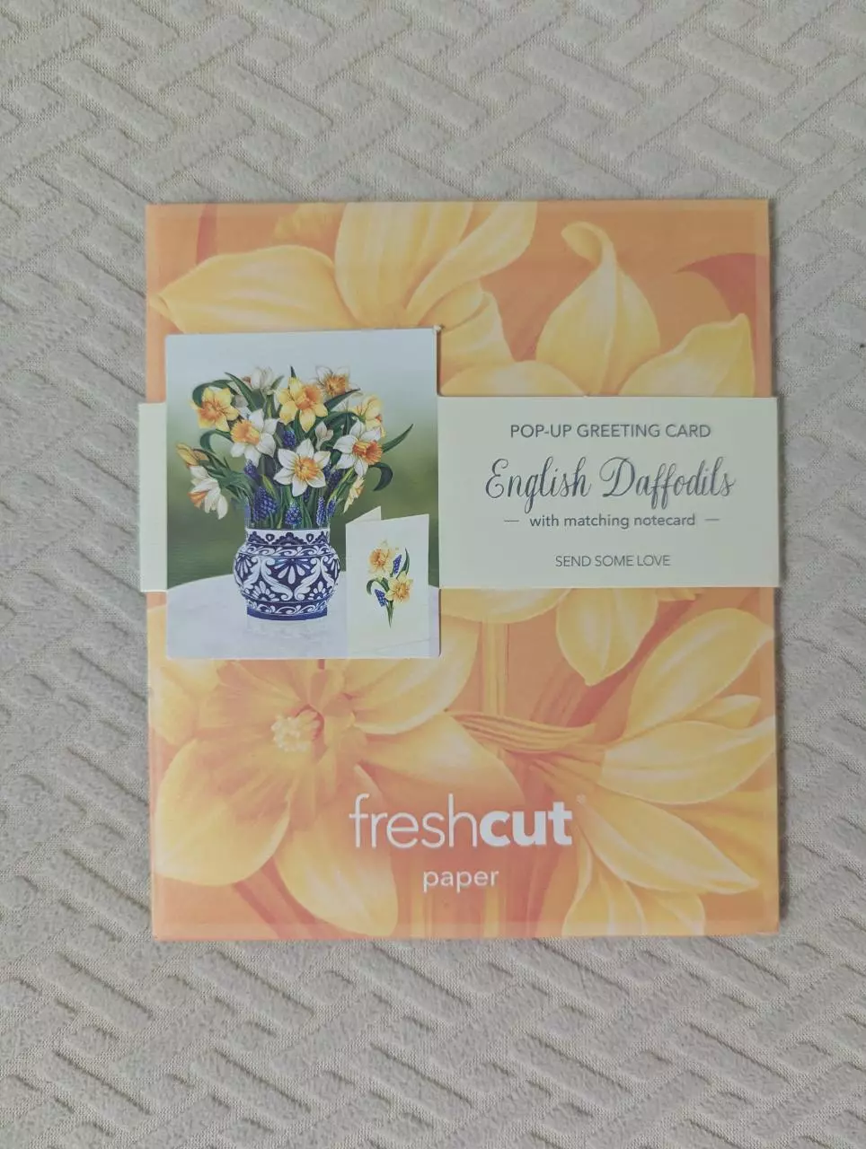 Flower arrangements in a card! Pop-Up greeting card- "English Daffodils" thumbnail
