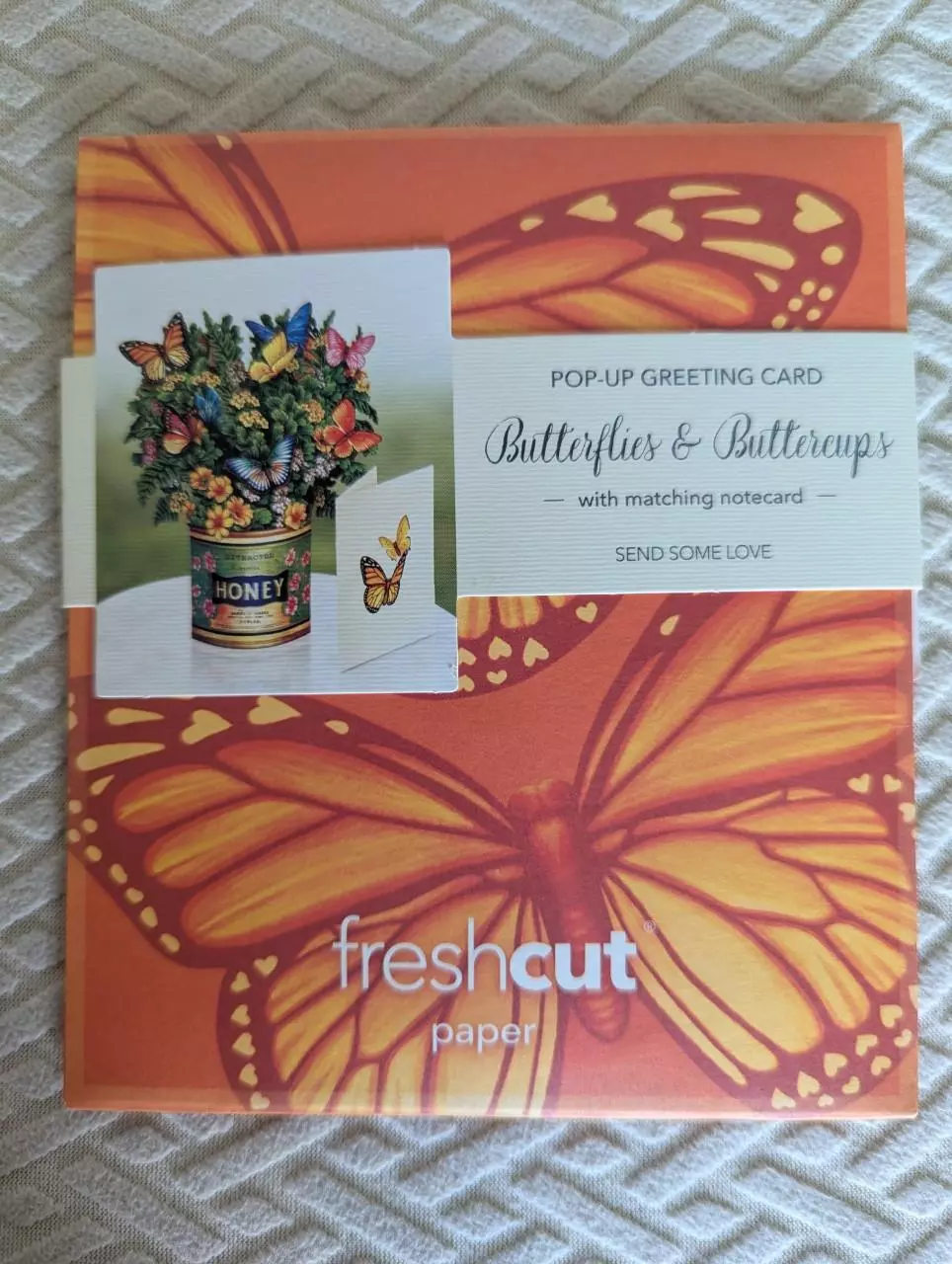 Flower arrangements in a card! Pop-Up greeting card- "Butterflies & Buttercups" thumbnail