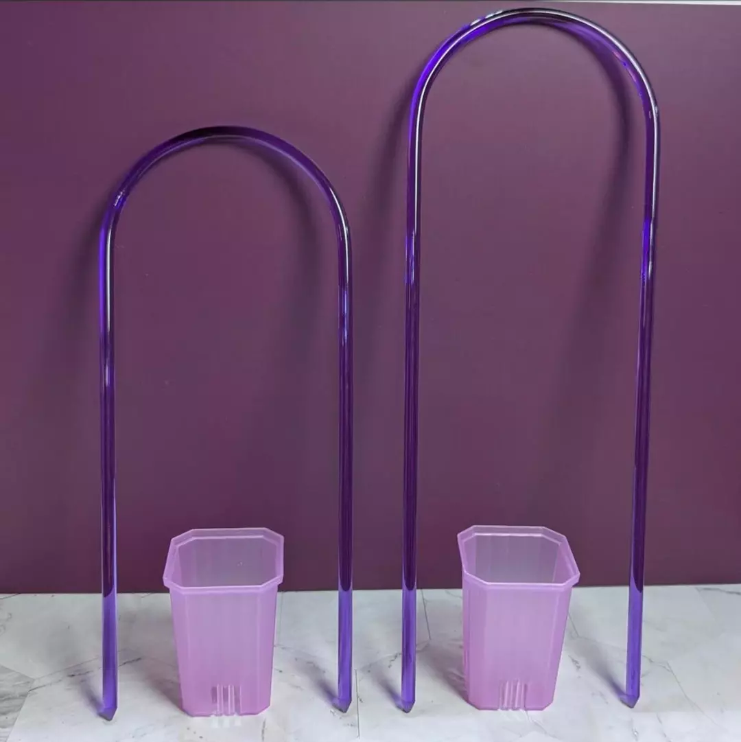 5 pack - 12 inch purple acrylic trellis with pointy ends thumbnail