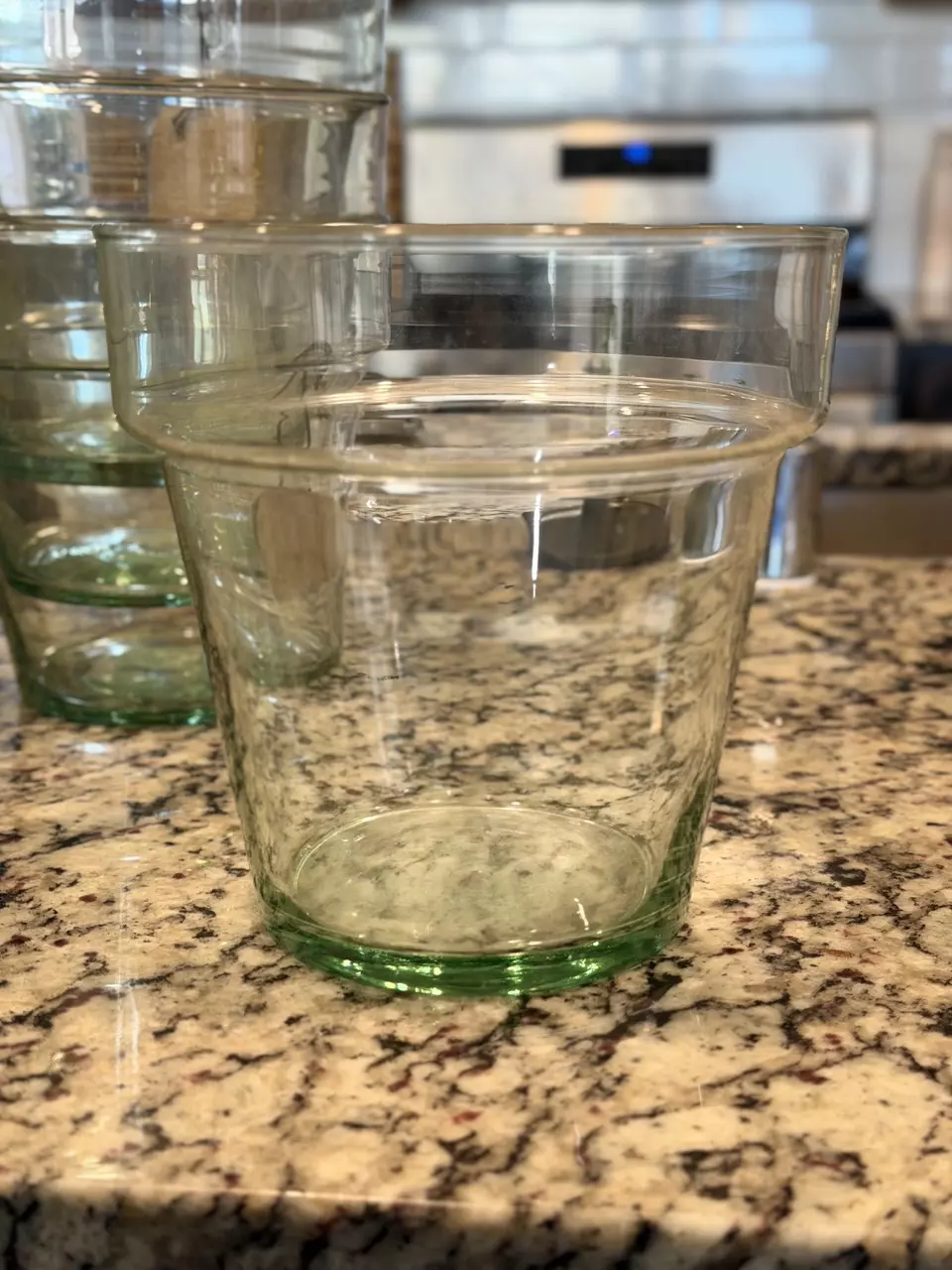 Clear Glass Cachepot Planter, 6.9 in Tall (No Drainage) thumbnail