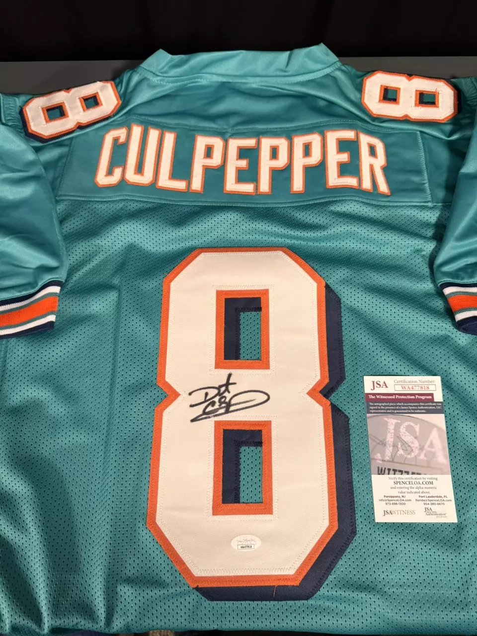 Daunte Culpepper Signed Miami Dolphins XL Custom Jersey with COA thumbnail