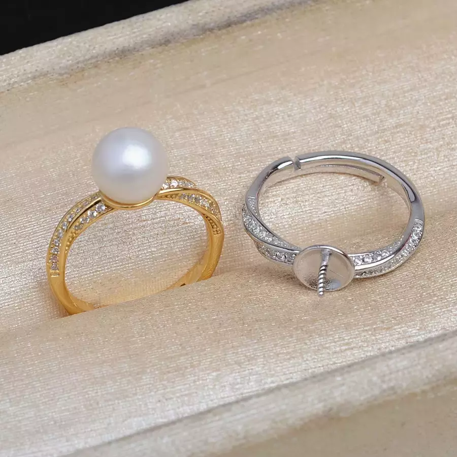 S925 fashion ring no pearl including thumbnail