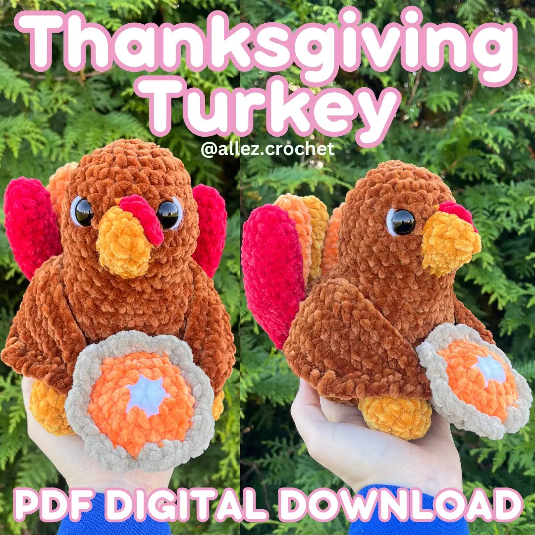 🦃🥧PDF CROCHET PATTERN: Thanksgiving Turkey! (NOT a physical product!) thumbnail