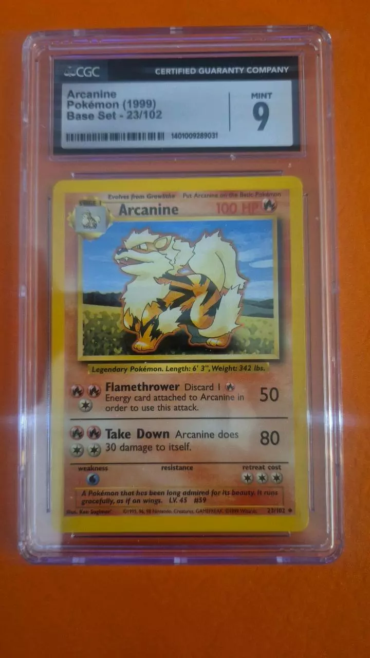 Arcanine 23/102 - Base Set - CGC 9 thumbnail