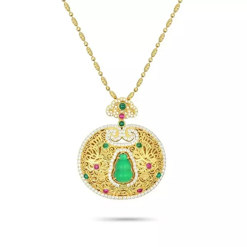 NO.121[Golden Canyon] 925 Silver Chalcedony Necklace thumbnail