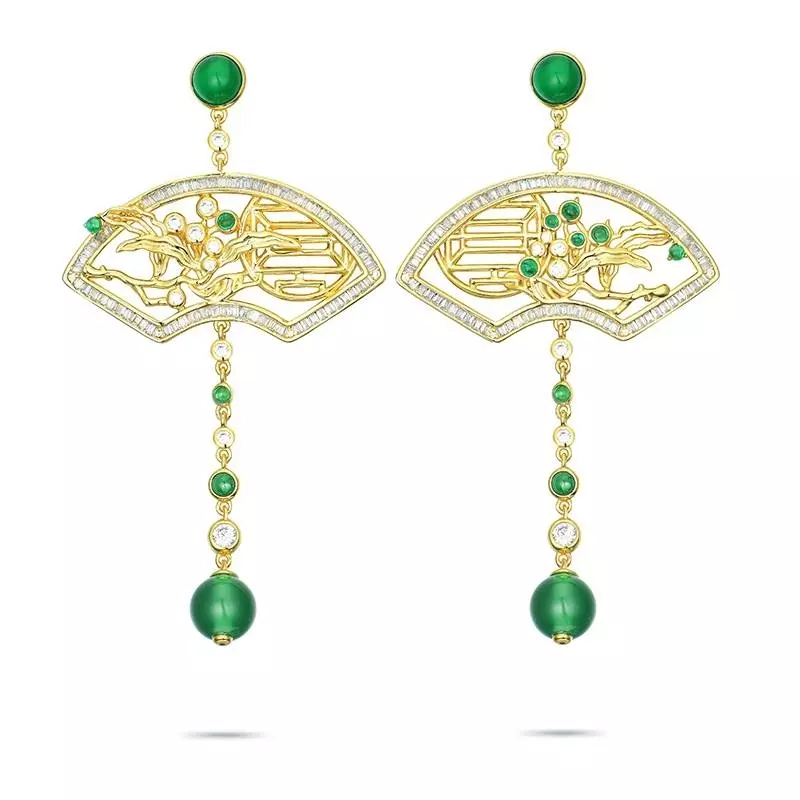 "Ascending the Blue Clouds" 925 Silver Chalcedony Earrings thumbnail