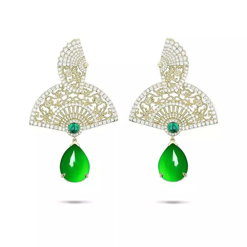 [Willow Veiled in Mist] 925 Silver & Chalcedony Earrings thumbnail