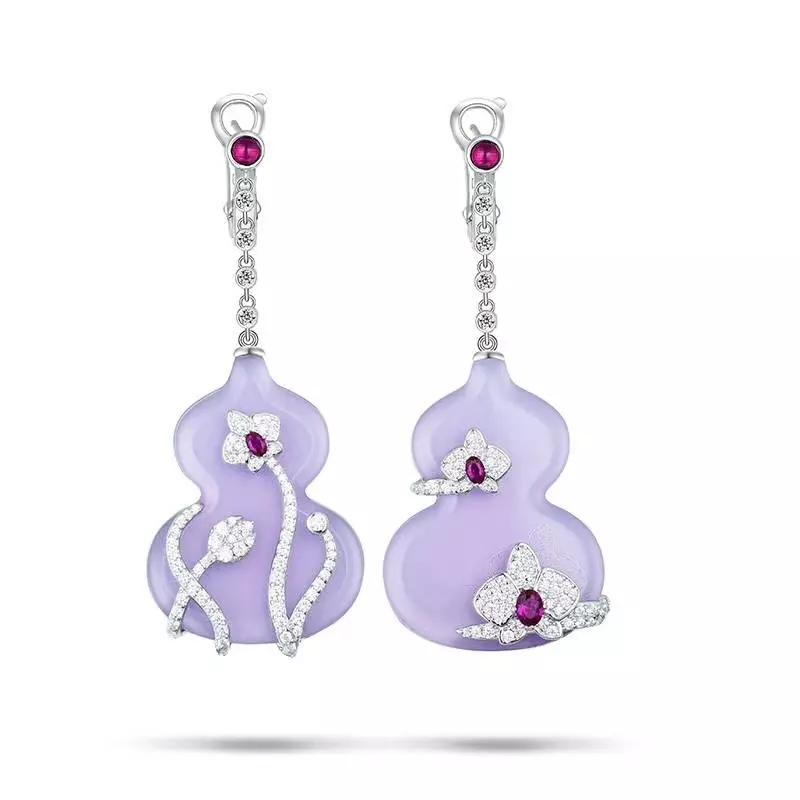 [Flames of Blessing] 925 Sterling Silver & Red Corundum Earrings thumbnail