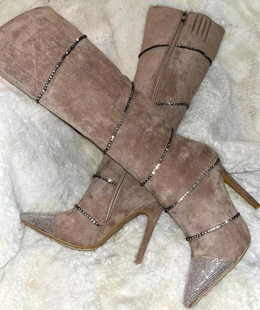 Lauren Lorraine "Beyoncé" boots in a beige 7.5W NIB!! thumbnail