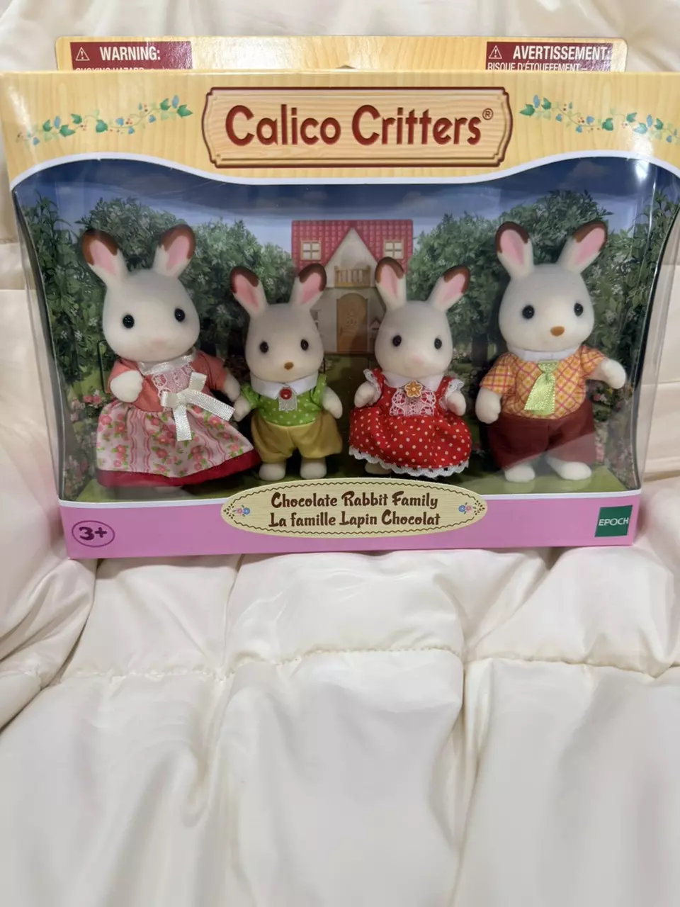 Calico Critters Chocolate Rabbit Family, Set of 4 Collectible Doll Figures ~New thumbnail