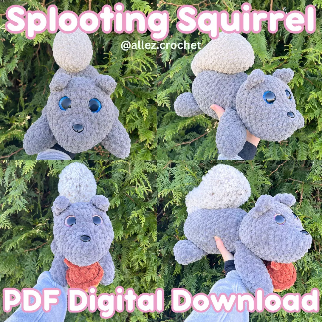 PDF Crochet Pattern: Splooting Squirrel! 🐿️ (NOT a physical product!) thumbnail