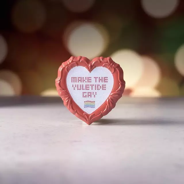 Make the Yuletide Gay Cross-Stitch Pin thumbnail