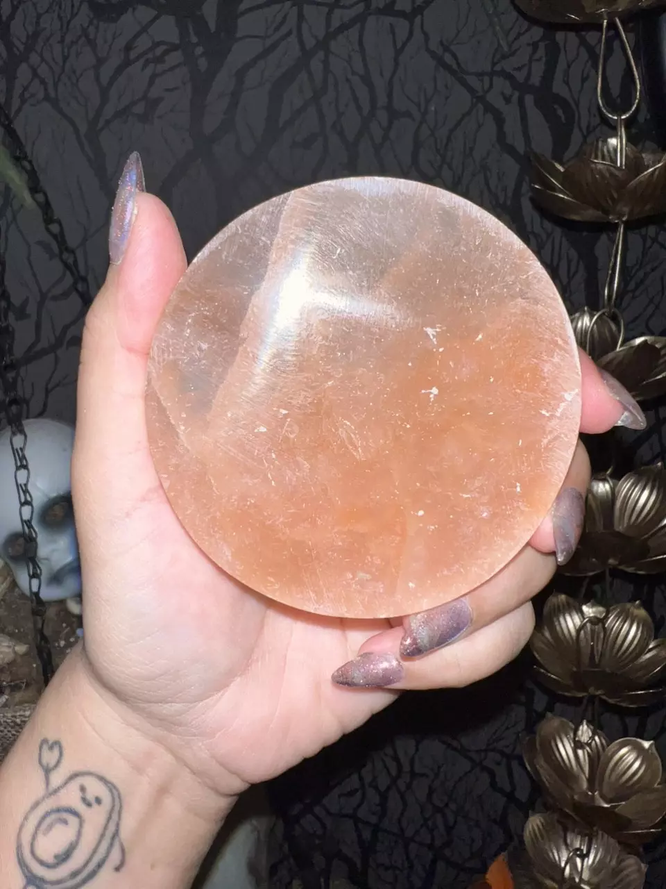 Orange Selenite Charging Plate 3in thumbnail