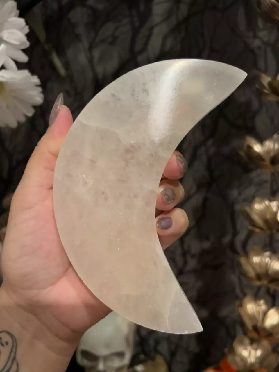 Selenite Crescent Moon Charging Plate 5-5 1/2in thumbnail