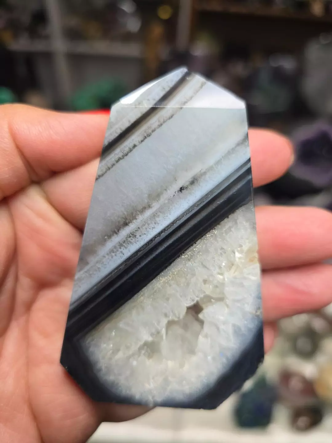 Black Druzy Agate Slab Tower thumbnail