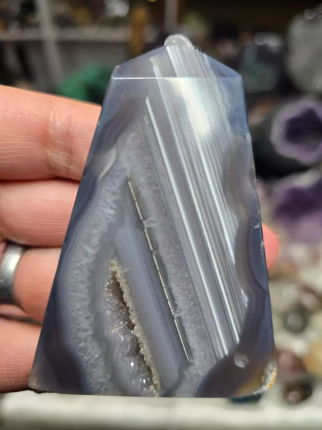 Druzy Black Agate Slab Tower thumbnail