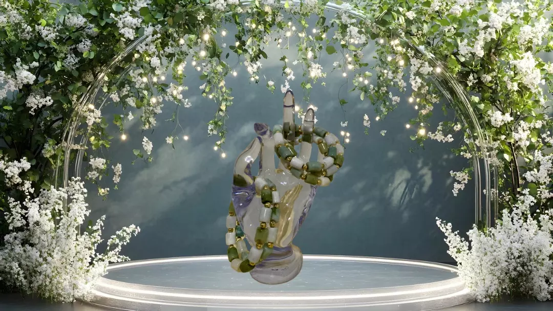 Jade Bugle Bead & Gold* thumbnail