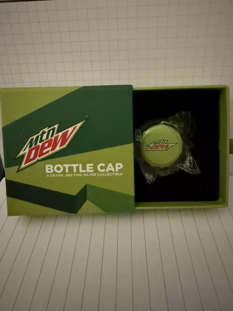 Mountain Dew 6g Silver Bottle Cap! VERY RARE!! thumbnail