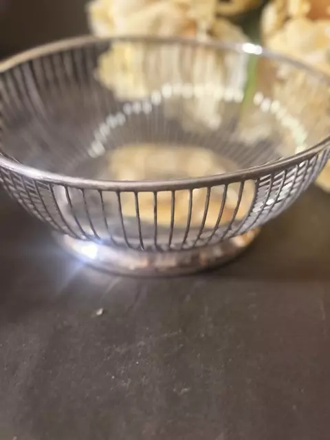 Made in Italy Silver Plate Bread Basket  thumbnail