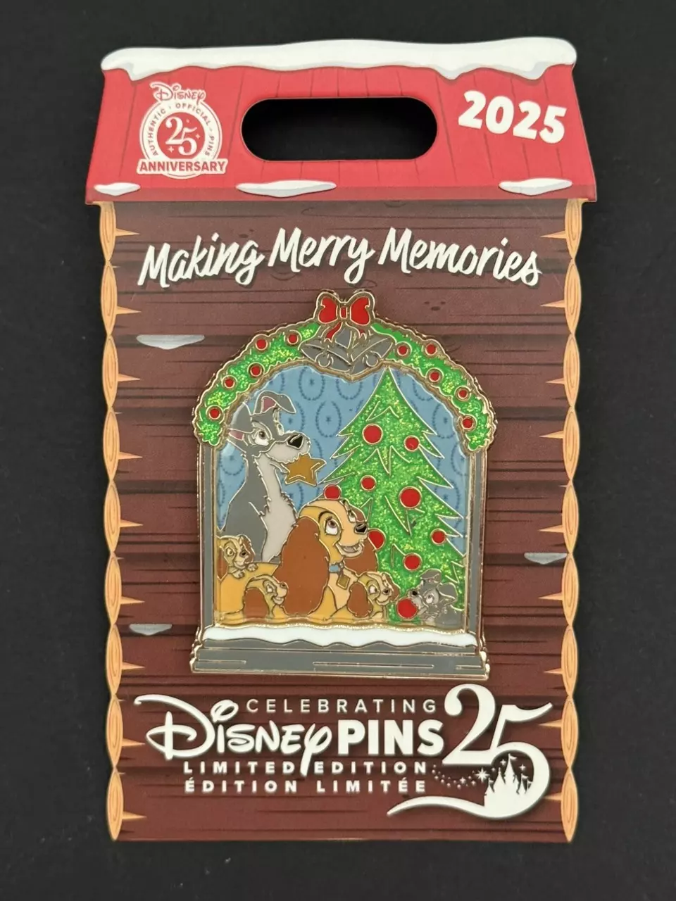 Disney Parks 2025 Holiday Making Merry Memories Lady and The Tramp LE 4500 Pin thumbnail