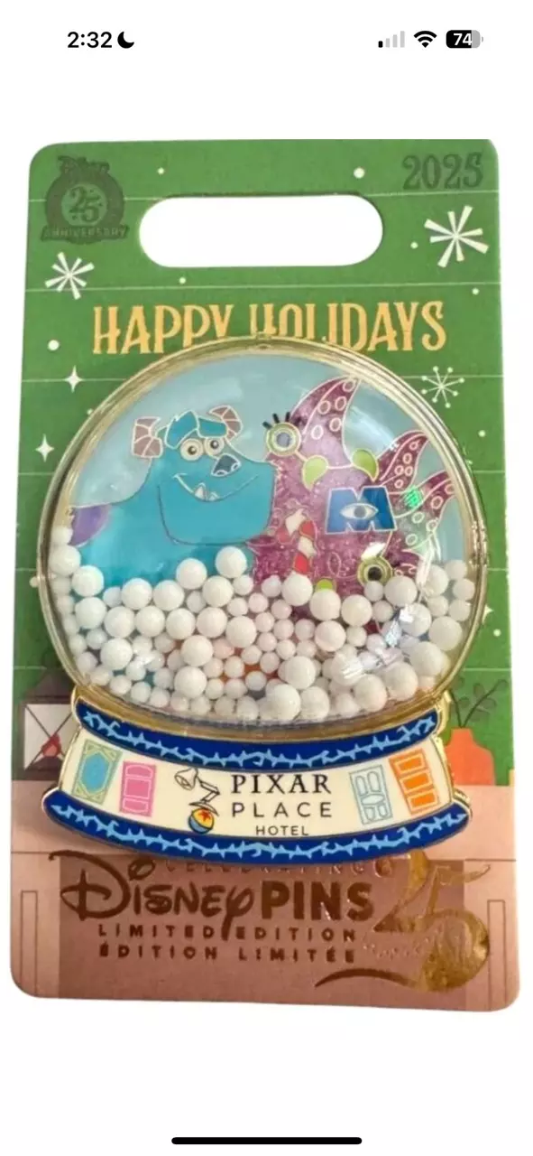 2025 Disney Pixar Place Snow Globe Pin Sulley Monsters Inc. LIMITED EDITION thumbnail