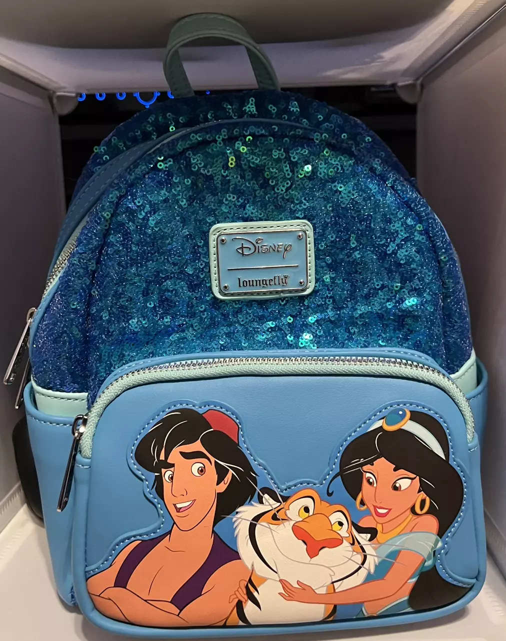 LOUNGEFLY Aladdin Jasmine Two Tone Sequin BP thumbnail