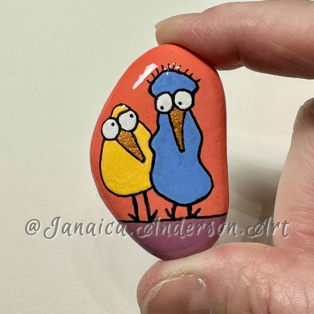 2168 Painted Stone Fridge Magnet thumbnail