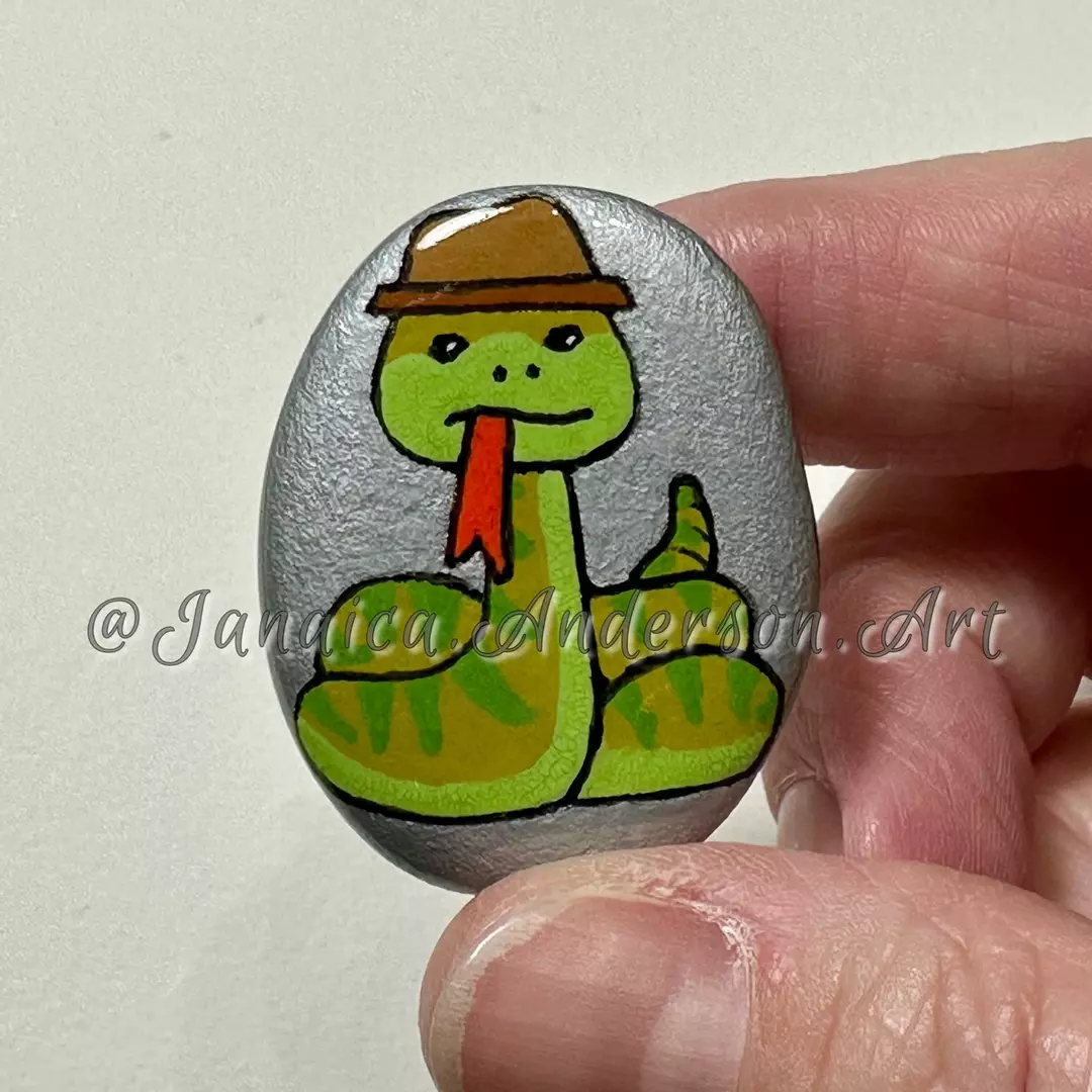 2161 Painted Stone Fridge Magnet thumbnail