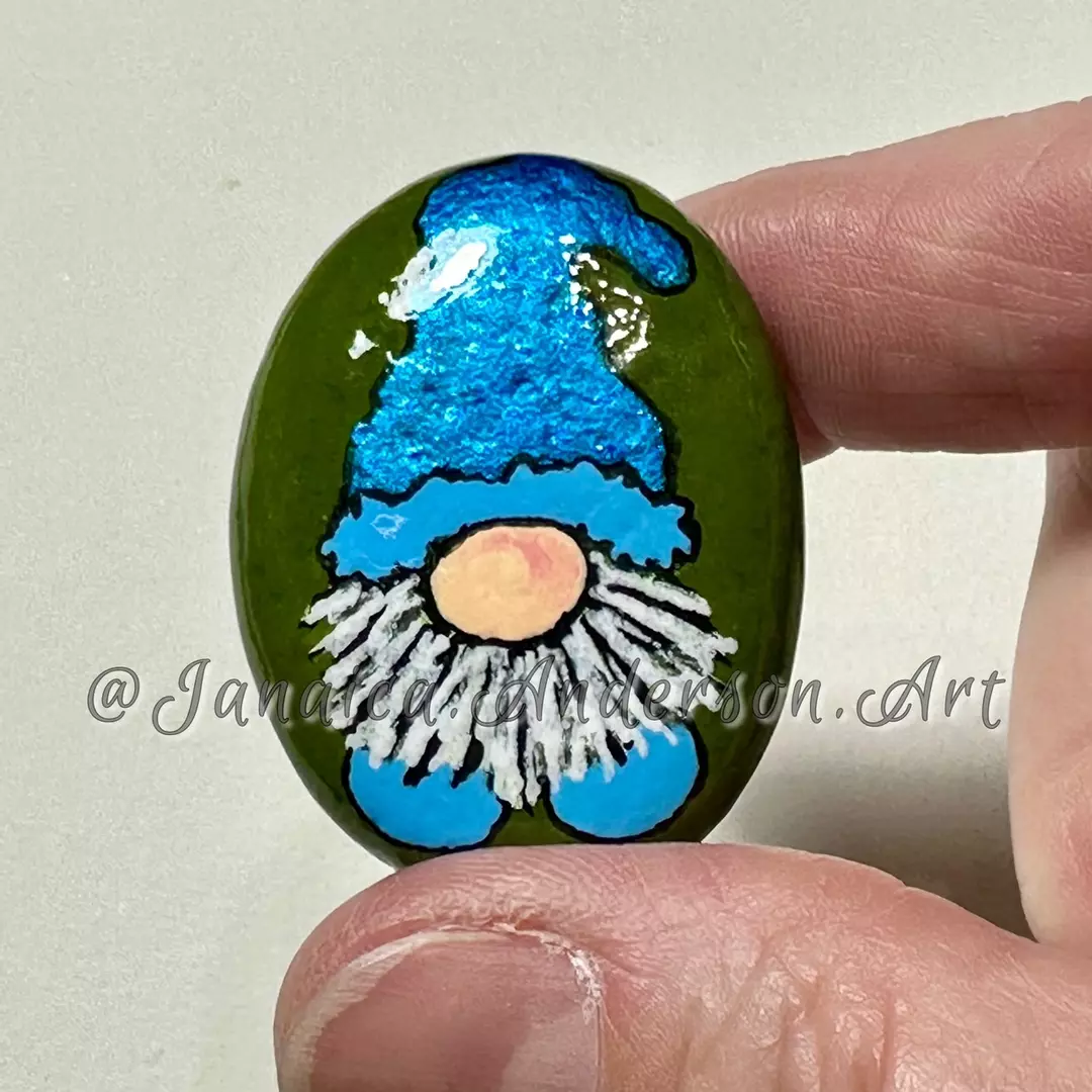 2162 Painted Stone Fridge Magnet thumbnail