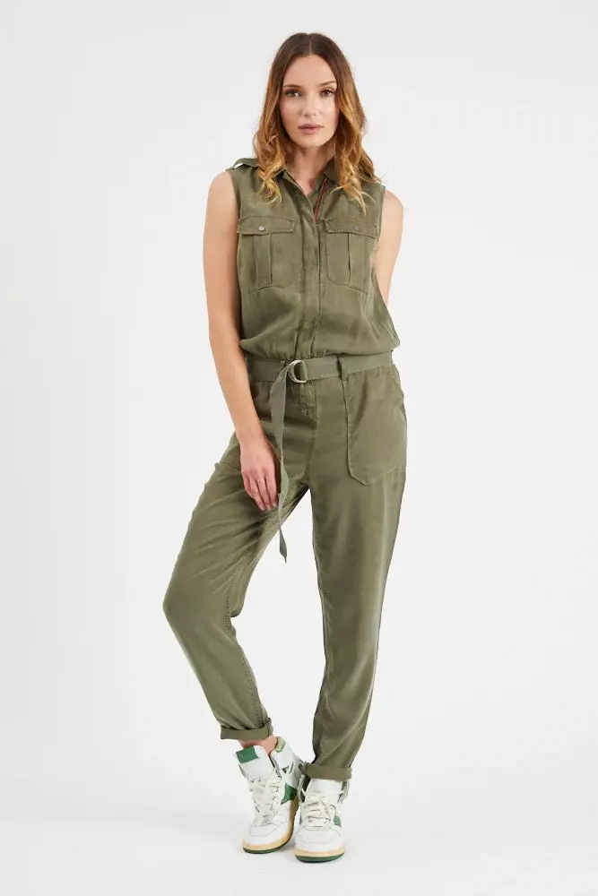ETIENNE Marcel Green Army Cargo Sleeveless Jumpsuit EM5004 NWT X Small MSRP $252 thumbnail