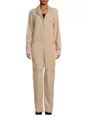 ETIENNE MARCEL Aviator Jumpsuit NWT X Small MSRP $360 Tan thumbnail