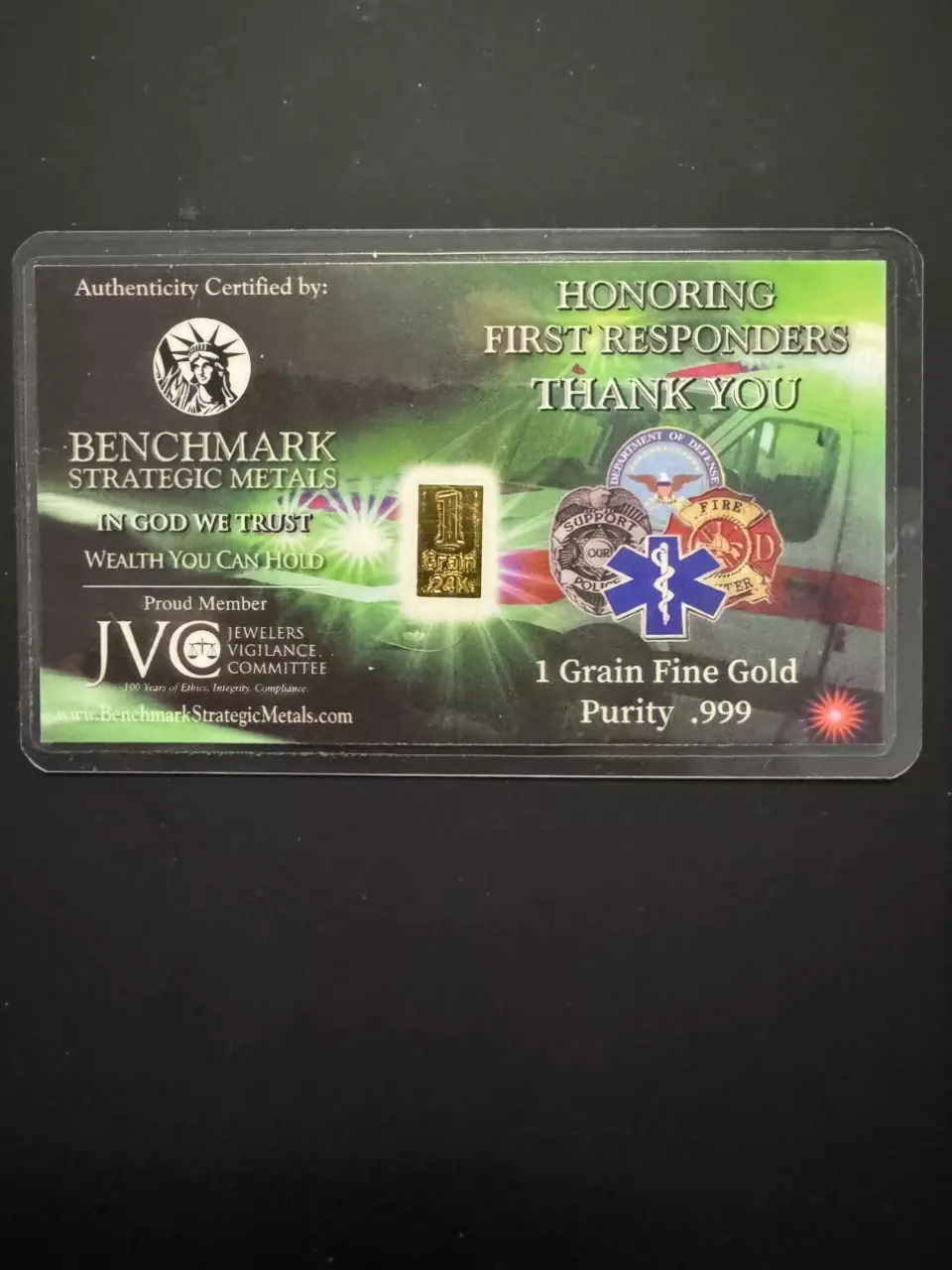 1 Grain Gold Card- First Responder thumbnail