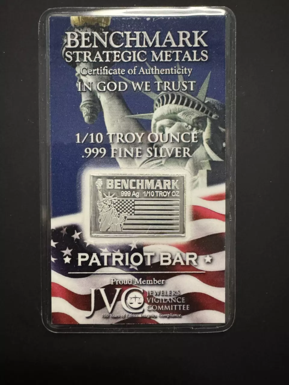 1/10 OZ Silver Patriot Bar thumbnail
